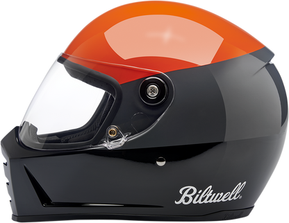 BILTWELL Lane Splitter Helmet - Gloss Podium Orange/Gray/Black - XS 1004-550-101