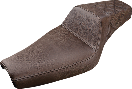 SADDLEMEN Step-Up Seat - Rear Lattice Stitch - Brown - XL 807-11-173BR