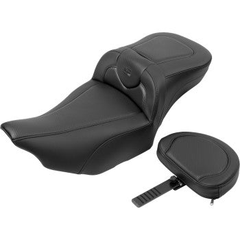 SADDLEMEN Roadsofa™ Extended Reach Seat - with Backrest - Carbon Fiber - FLTR/FLHX '23-'24 823-07-186B0