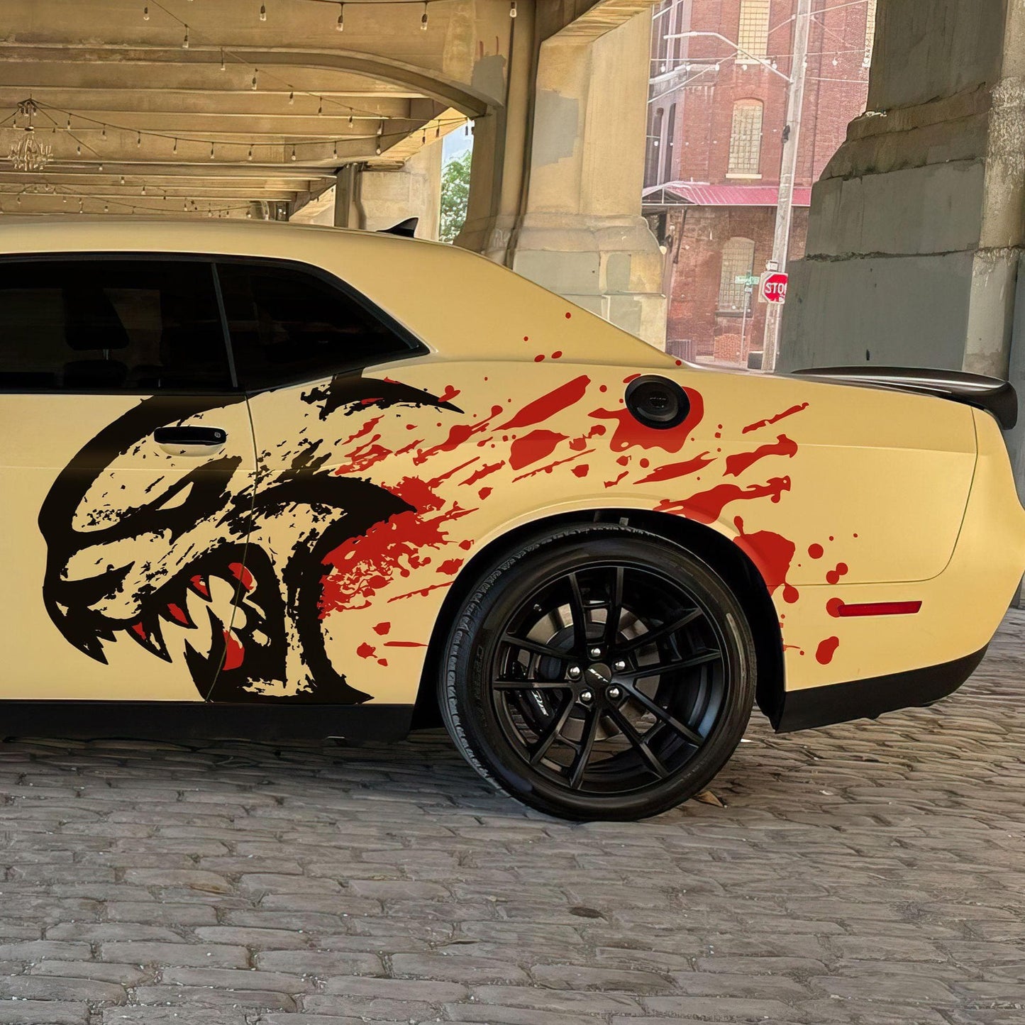 Hellcat Decal Sticker for Challenger, Charger, Durango SRT. Blood Splatter Car Decal. #6993