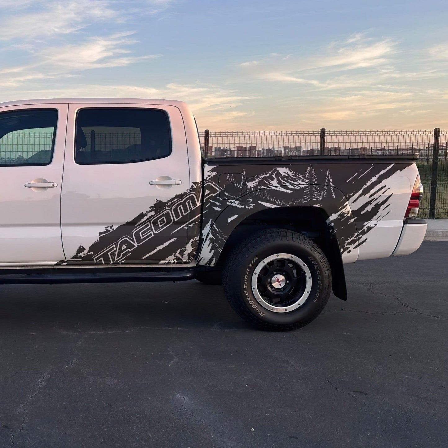 Tacoma Truck Decal Graphic Sticker. Mountain Off-Road Outlander. #7112-Sup