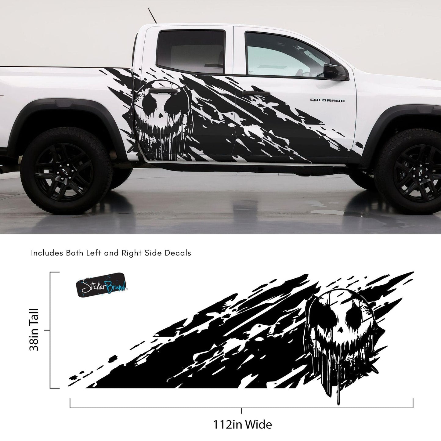 Evil Smiling Face Mud Splash Truck Decal Sticker. #6938