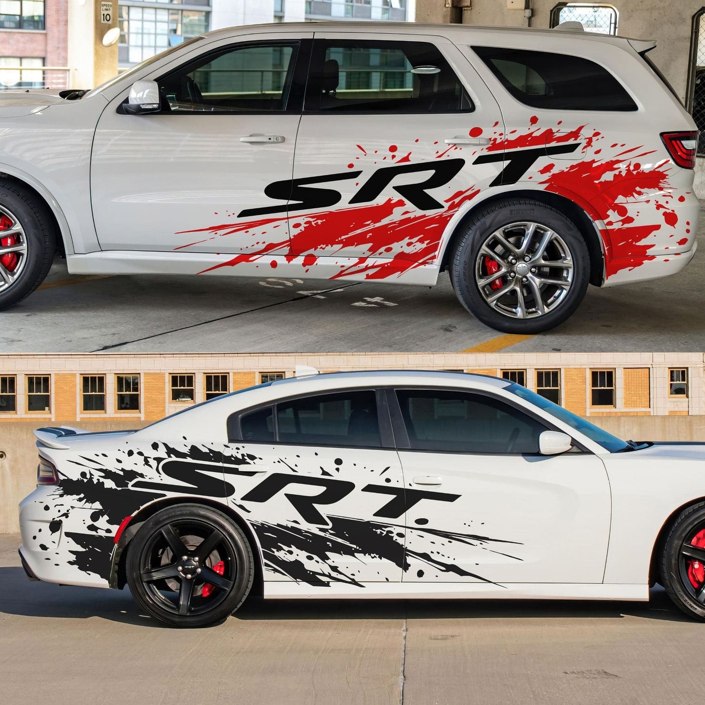 SRT Splatter Car Decal. For Challenger, Charger, Durango. Mopar. #7086-Sup