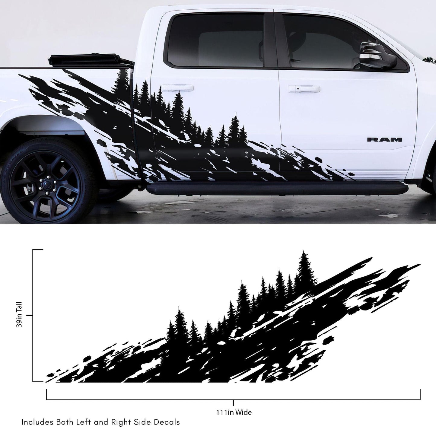 Overland Forest Tree Mud Splash Truck Decal. #6849