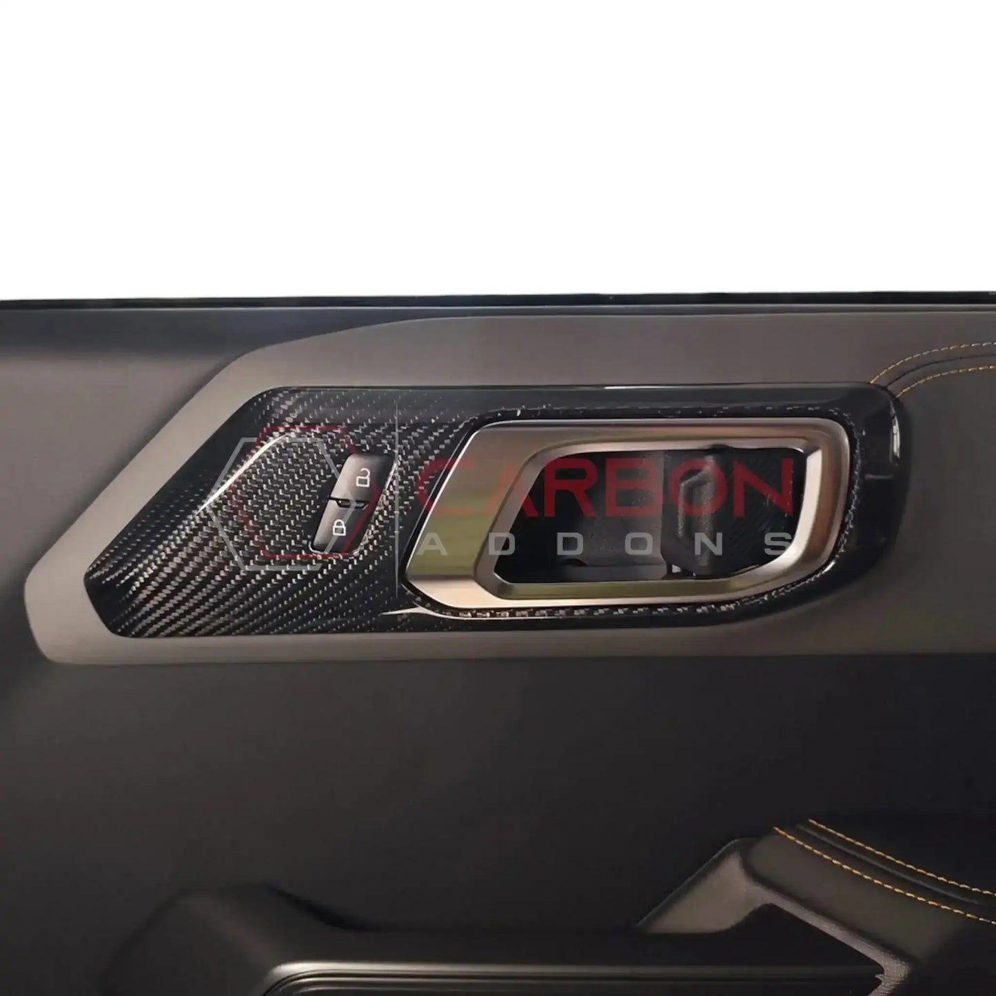 Real Carbon Fiber Interior Door Handle Trim Covers For 2021+ Ford Bronco