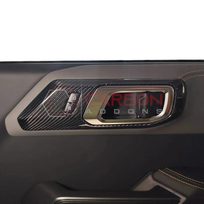 Real Carbon Fiber Interior Door Handle Trim Covers For 2021+ Ford Bronco