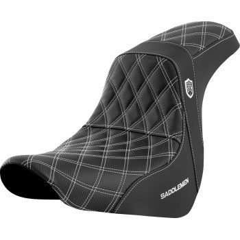 SADDLEMEN Pro Series SDC Performance Seat - without Backrest - White Stitch - FL/FX '18-'20 SC81829WHI