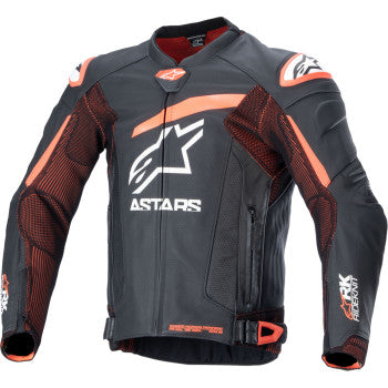 ALPINESTARS GP Plus R v4 Rideknit® Leather Jacket - Black/Red Fluo/White - US 40 / EU 50 3100324-1321-50