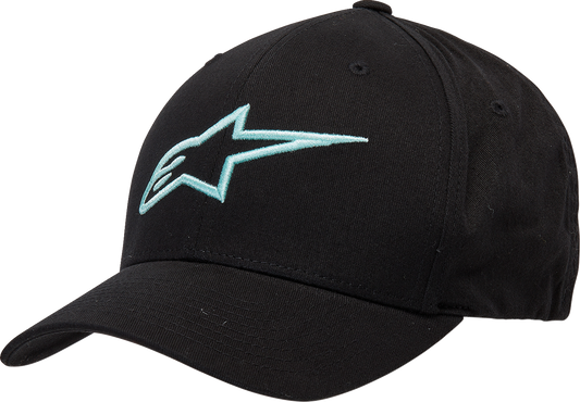ALPINESTARS Ageless Curve Hat - Black/Light Aqua - Small/Medium 1017810101177SM