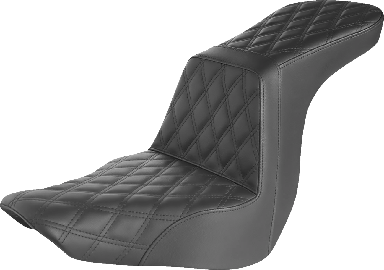 SADDLEMEN Step-Up Seat - Full Lattice Stitch - Black 818-29-195