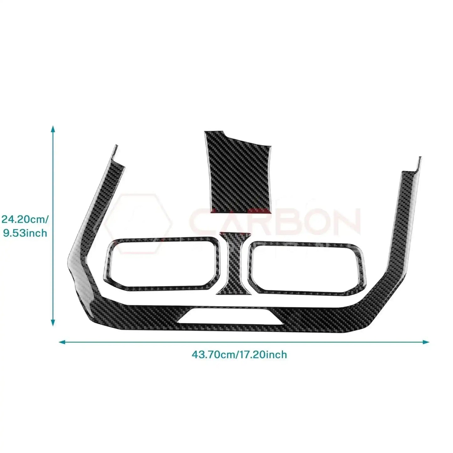 Real Carbon Fiber Center Dashboard A/C Vent Trim Overlays for 2024+ Ford Mustang
