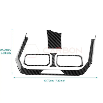 Real Carbon Fiber Center Dashboard A/C Vent Trim Overlays for 2024+ Ford Mustang