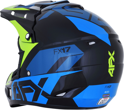 AFX FX-17 Helmet - Aced - Blue/Lime - XL 0110-6502
