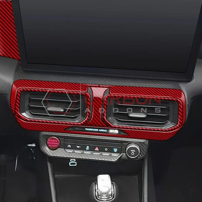 Real Carbon Fiber Center Dashboard A/C Vent Trim Overlays for 2024+ Ford Mustang