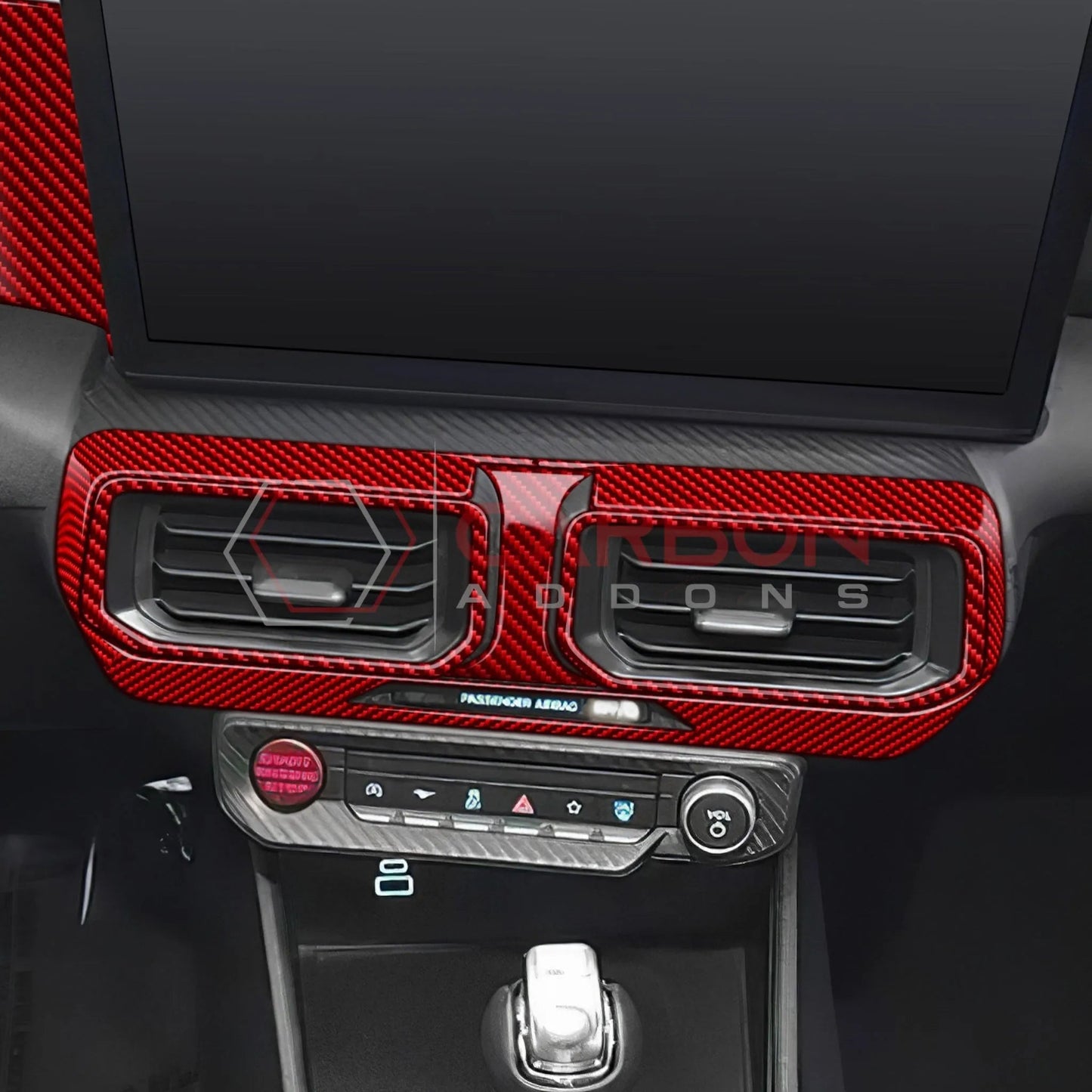 2024+ S650 Mustang Real Carbon Fiber Dash Center AC Vents Trim Overlays