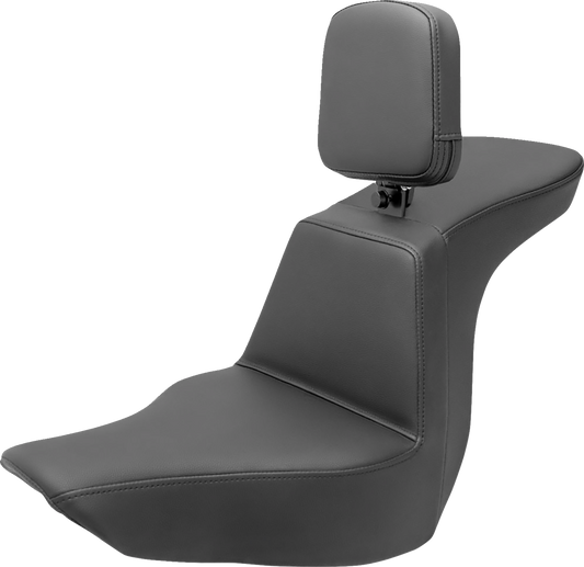 SADDLEMEN Tour Step Up Seat - Rider Backrest - Plain - FLSB/FXLR '18-'22 818-29-194BR