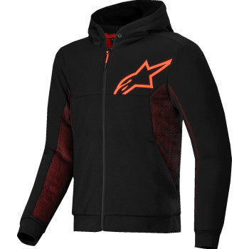 ALPINESTARS Chrome Air Sport Hoodie - Black/Red Fluo - Small 4200425-1030-S