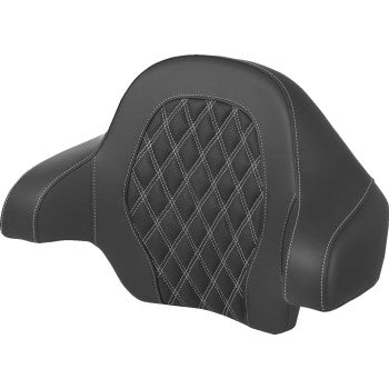 SADDLEMEN Tour-Pak® Backrest Pad - Lattice Stitch - Silver Stitch - FL '14-'24 814-07-15005