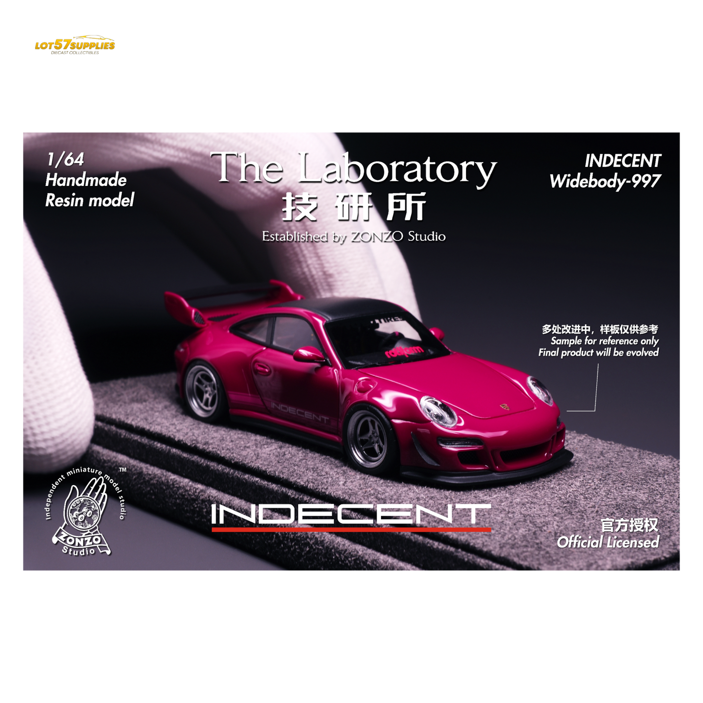 (Pre-Order) The Laboratory x ZONZO Porsche 997 Indecent - Ruby Star Pink 1:64