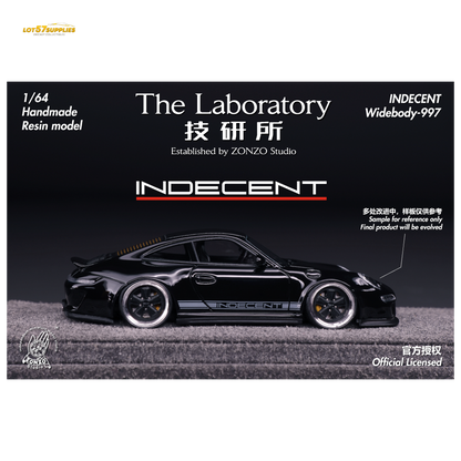 (Pre-Order) The Laboratory x ZONZO Porsche 997 Indecent - Gloss Black 1:64