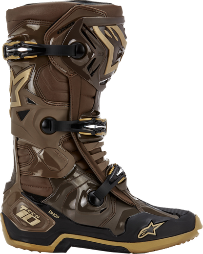 ALPINESTARS Limited Edition Squad '23 Tech 10 Boots - Brown/Gold - US 9 2010020-839-9