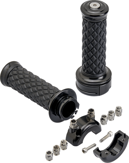 BILTWELL Grips - Alumicore - Custom - Black 6606-201-01