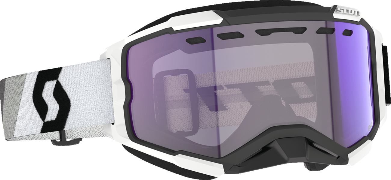 SCOTT Fury Snow Cross Goggle - Premium Black/White - Light Sensitive Blue Chrome 278604-7702307