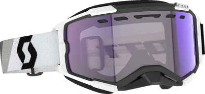 SCOTT Fury Snow Cross Goggle - Premium Black/White - Light Sensitive Blue Chrome 278604-7702307