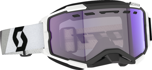 SCOTT Fury Snow Cross Goggle - Premium Black/White - Light Sensitive Blue Chrome 278604-7702307