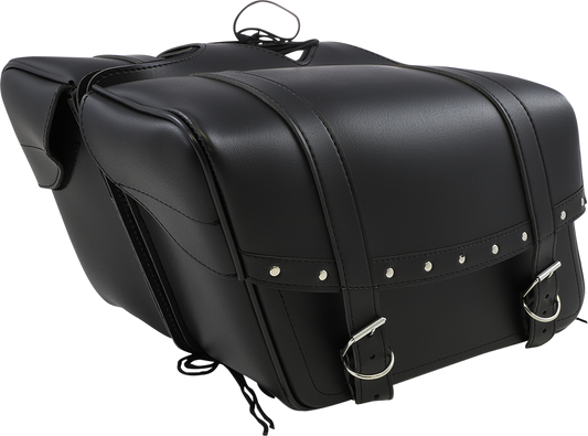 SADDLEMEN Highwayman Rivet Slant-Style Saddlebags - Large X021-03-041