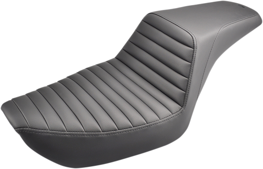 SADDLEMEN Step-Up Seat - Front Tuck-n-Roll - Black - Dyna 896-04-171