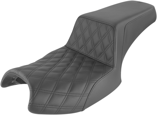 SADDLEMEN Step Up Seat - Front Lattice/Rear Smooth - Black - Challenger I20-06-172