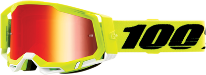 100% Racecraft 2 Goggles - Fluo Yellow - Red Mirror 50010-00004