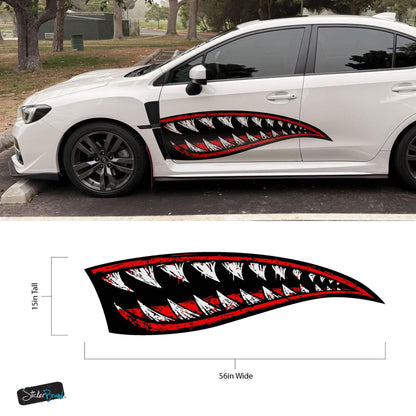 Flying Tiger Shark Military Bomber Design Decal. Jaws Decal. #6992