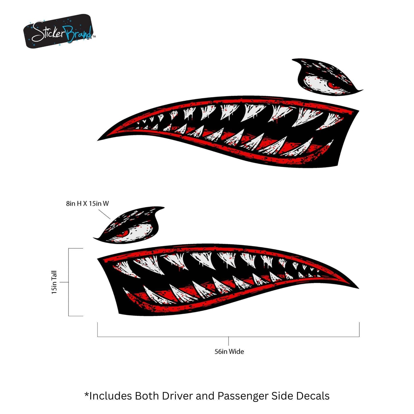 Flying Tiger Shark Military Bomber Design Decal. Jaws Decal. #6992