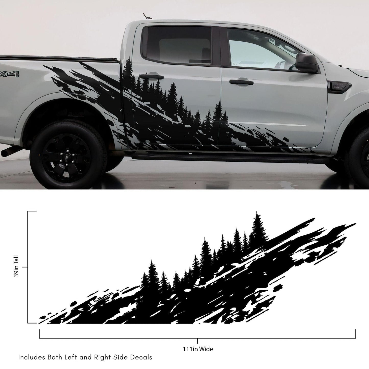 Overland Forest Tree Mud Splash Truck Decal. #6849