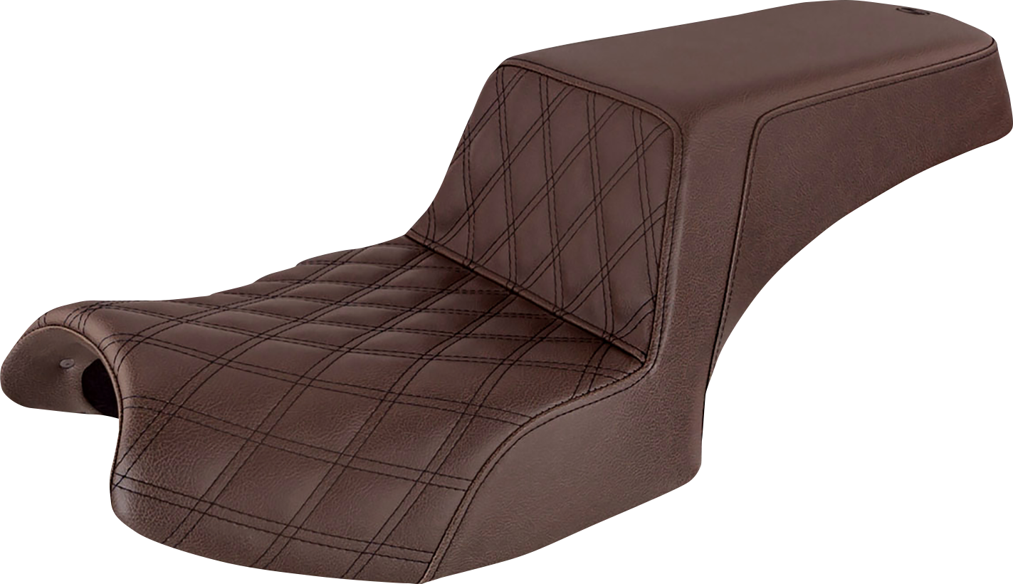 SADDLEMEN Step Up Seat - Front Lattice/Rear Smooth - Brown - Challenger I20-06-172BR