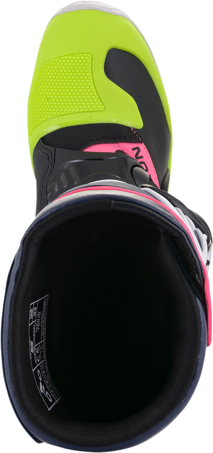 ALPINESTARS Tech 3S Boots - Black/Blue/Pink/White/Yellow - US 4 2014018-1176-4