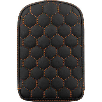 SADDLEMEN RoadSofa™ Sissy Bar Pad - Honeycomb - Orange Stitching 041149ORA