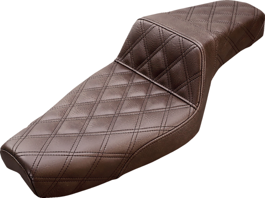 SADDLEMEN Step-Up Seat - Full Lattice Stitch - Brown - XL 879-03-175BR