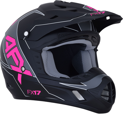 AFX FX-17 Helmet - Aced - Matte Black/Pink - Large 0110-6512