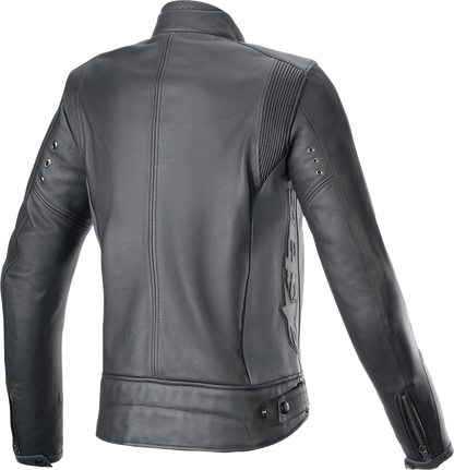 ALPINESTARS Stella Dyno Leather Jacket - Black Tar Gray/Dark Gray - 2XL 3113924-1296-2X