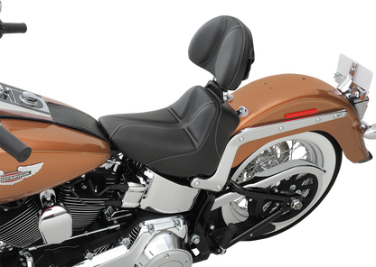 SADDLEMEN Dominator Solo Seat - Stitched - Black w/ Gray Stitching - FLSTC/N '06-'17 806-15-0042