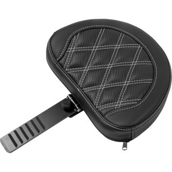 SADDLEMEN Roadsofa™ Extended Reach Seat - with Backrest - Lattice Stitch - White Stitch - FLTR/FLHX '23-'24 823-07-207B6