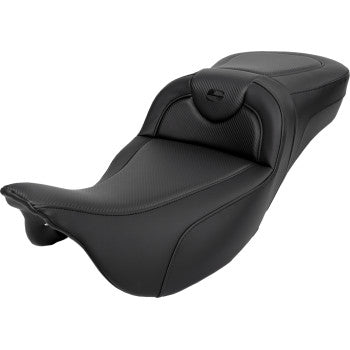 SADDLEMEN Roadsofa™ Extended Reach Seat - Carbon Fiber - Black Stitch - without Backrest - FL '08-'23 A808-07B-186BLK