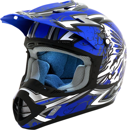 AFX FX-17 Helmet - Butterfly - Matte Blue - Small 0110-7122