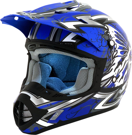 AFX FX-17 Helmet - Butterfly - Matte Blue - Medium 0110-7123