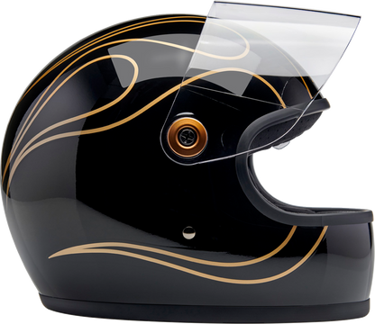 BILTWELL Gringo S Helmet - Gloss Black Flames - 2XL 1003-567-506