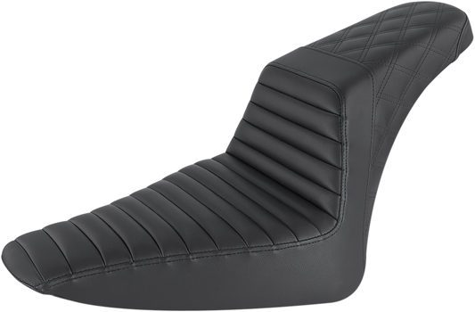 SADDLEMEN Step-Up Seat - Front Tuck-n-Roll/Rear Lattice Stitch - Black 812-26-176