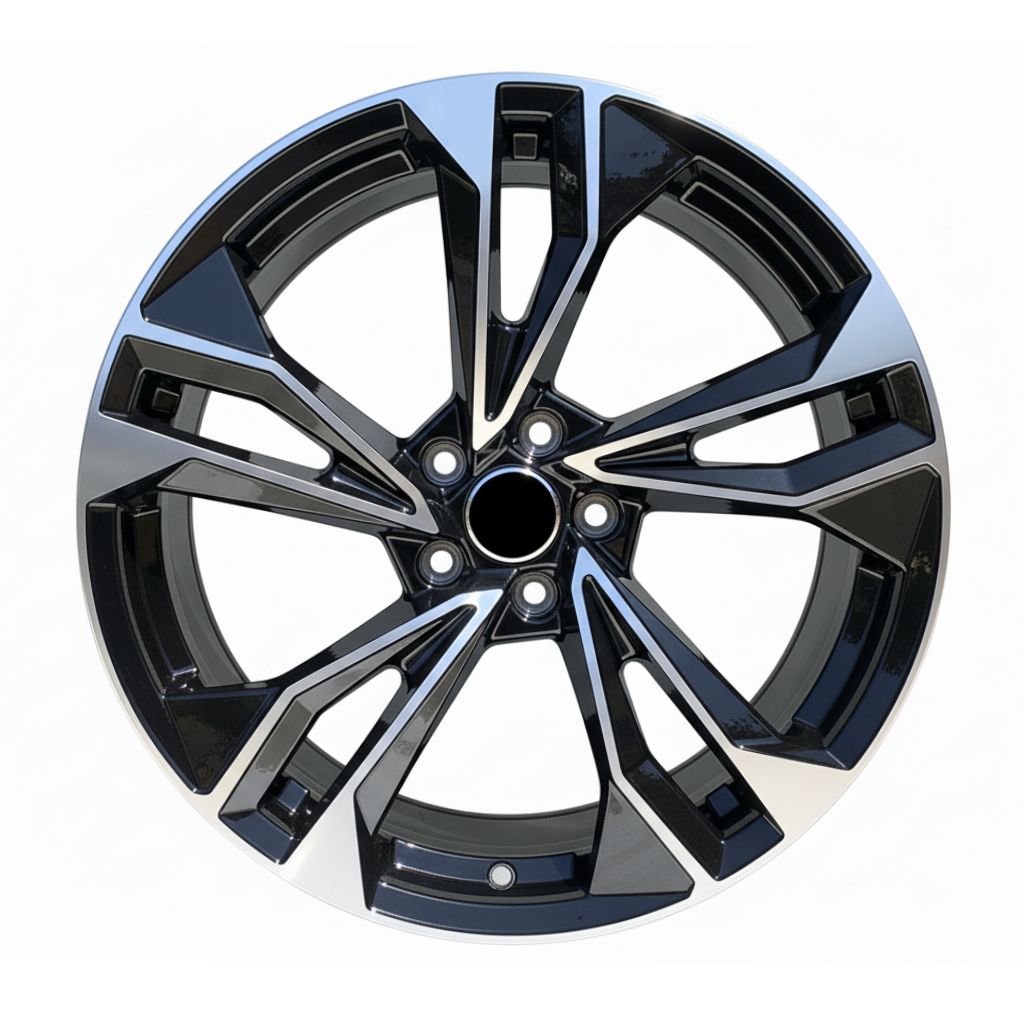 AU12 20x9 5x112 +32 66.6 Black Machined Face